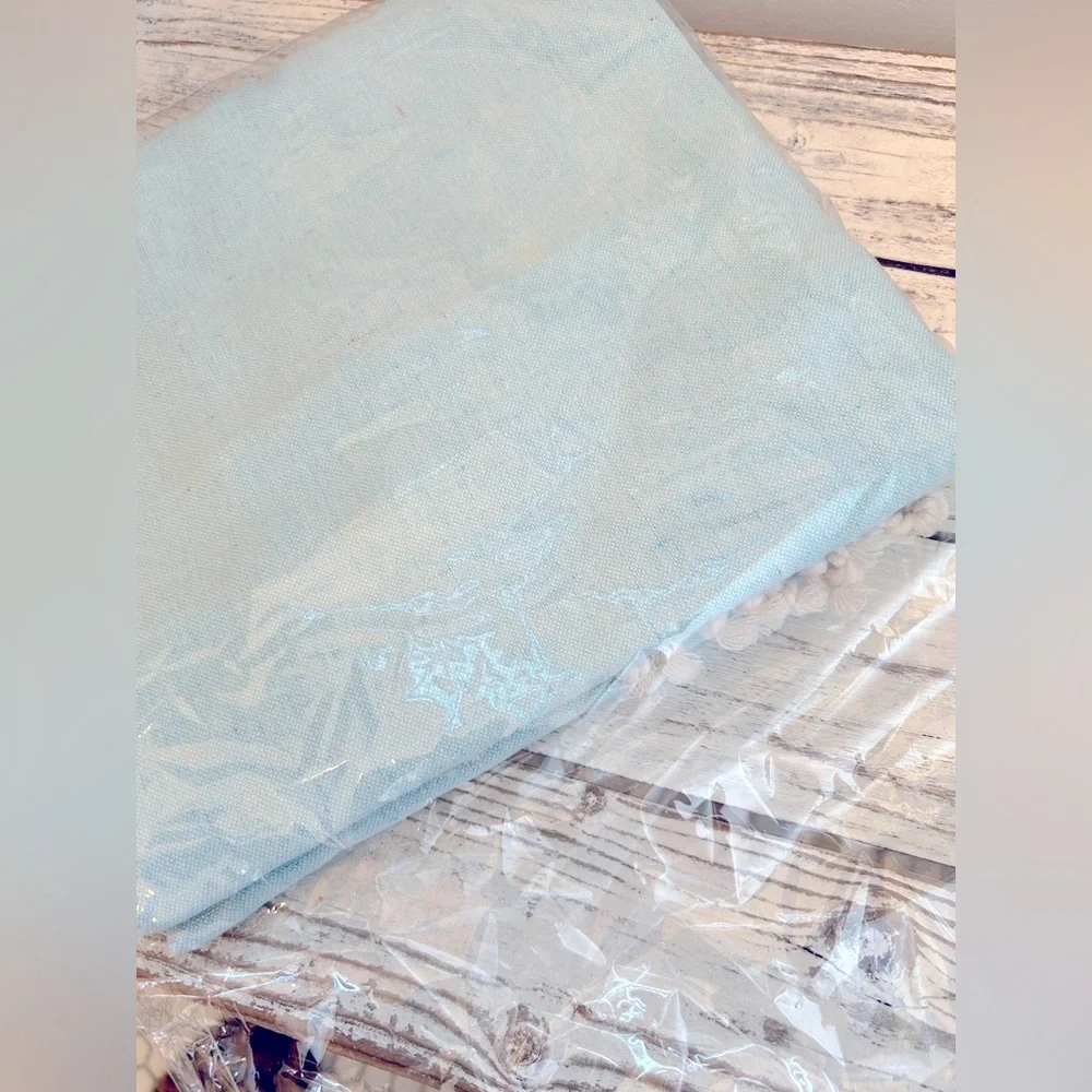 Turkish Beach Towel 100% Cotton Green with White Fringe NWT 72 x 36 Sand repell